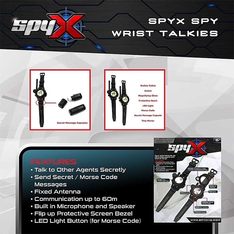 SpyX Spy Wrist Talkies - Features