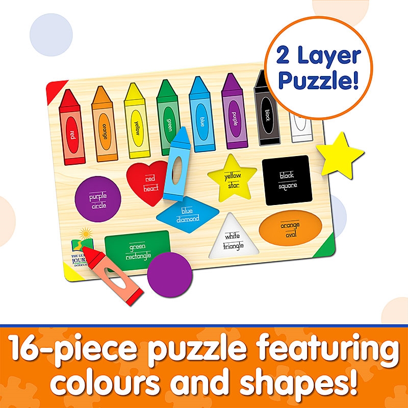 16-piece puzzle featuring colours and shapes!