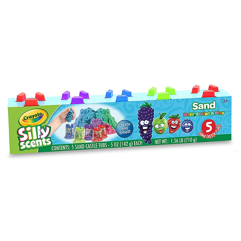 5 Pack Crayola Silly Scents Sand 5oz Sand Castle Tubs In Sleeve