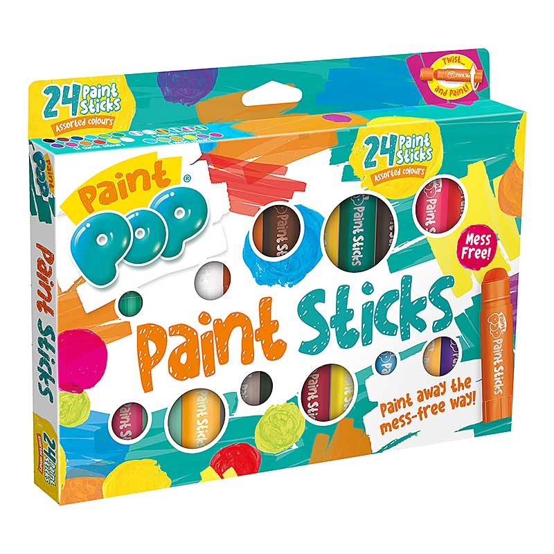  Paint Pop Paint Sticks 24 Pack Assorted Colours Pack