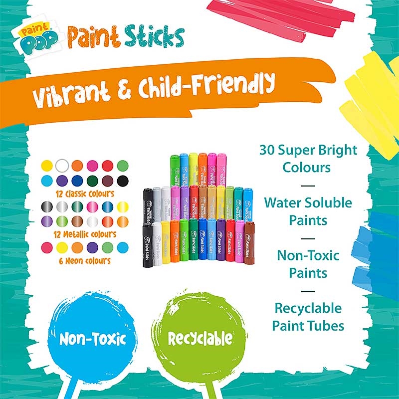 Paint Pop Paint Sticks - Vibrant & Child Friendly