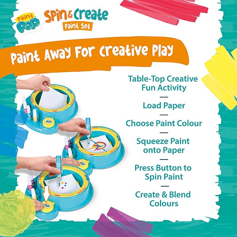 Paint Pop Spin & Create Paint Set - Paint Away for Creative Play