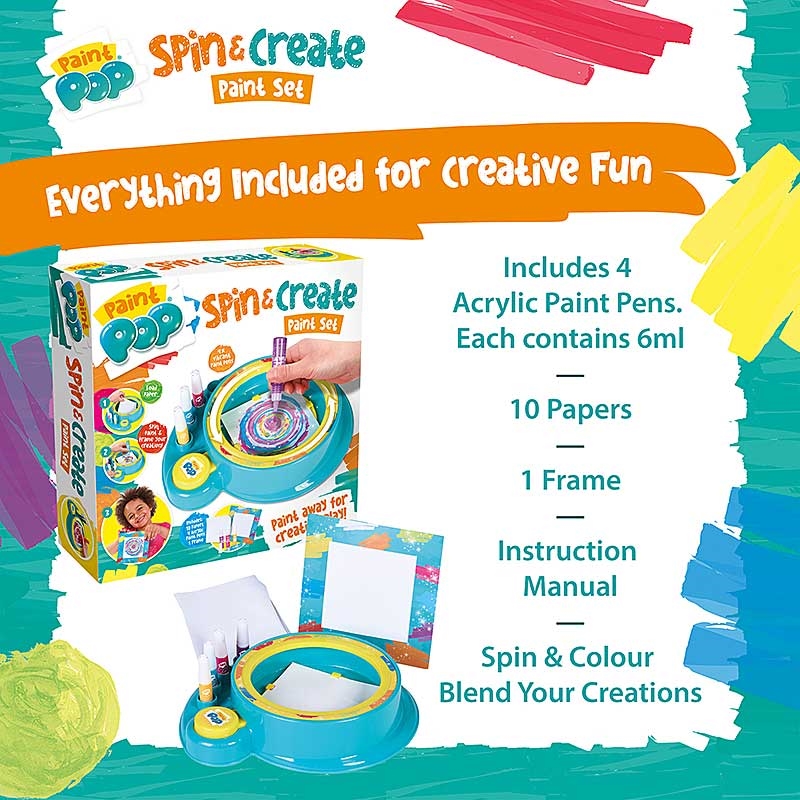 Paint Pop Spin & Create Paint Set - Everything Included for Creative Fun