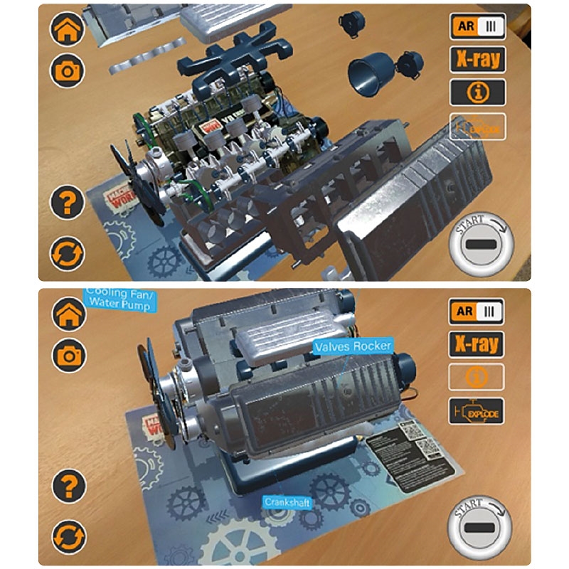 Machine Works V8 Engine AR Smart Phone App Screenshots