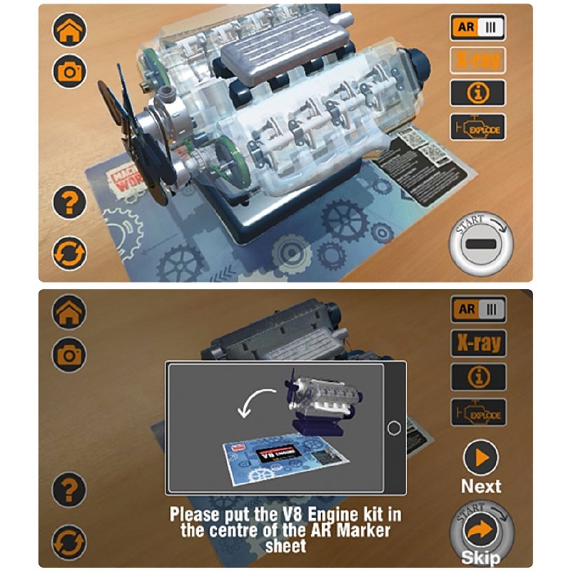 Machine Works V8 Engine AR Smart Phone App Screenshots