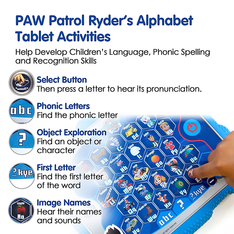 PAW Patrol Ryder's Alphabet Tablet - Activities