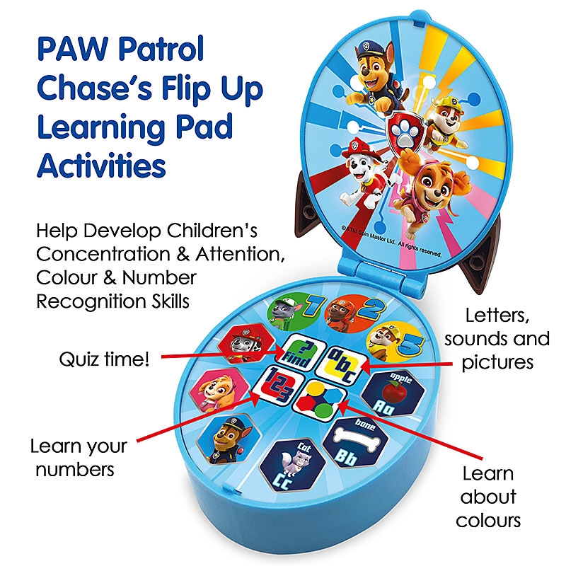 Paw Patrol Chase's Flip Up Learning Pad - Activities
