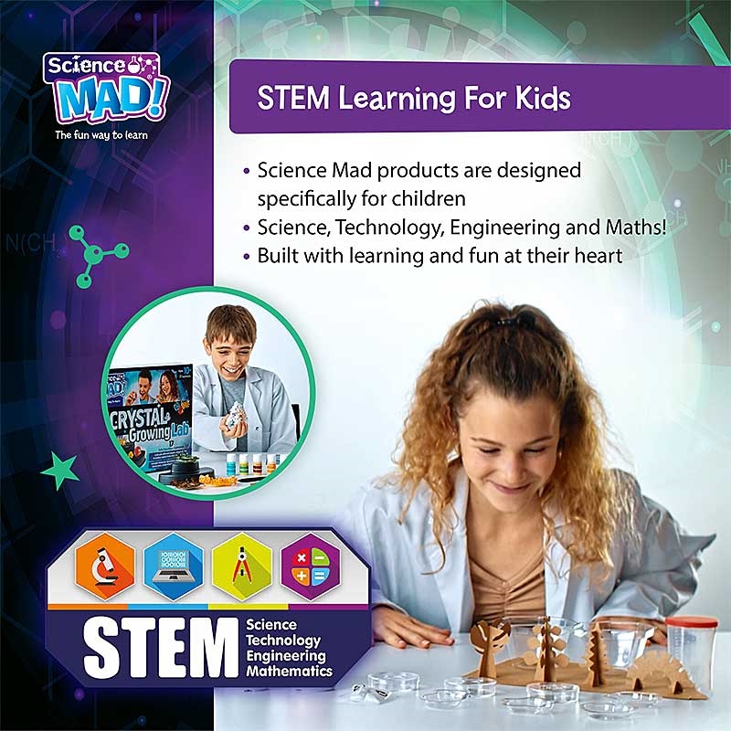 Science Mad Crystal Growing Lab - STEM Learning for Kids