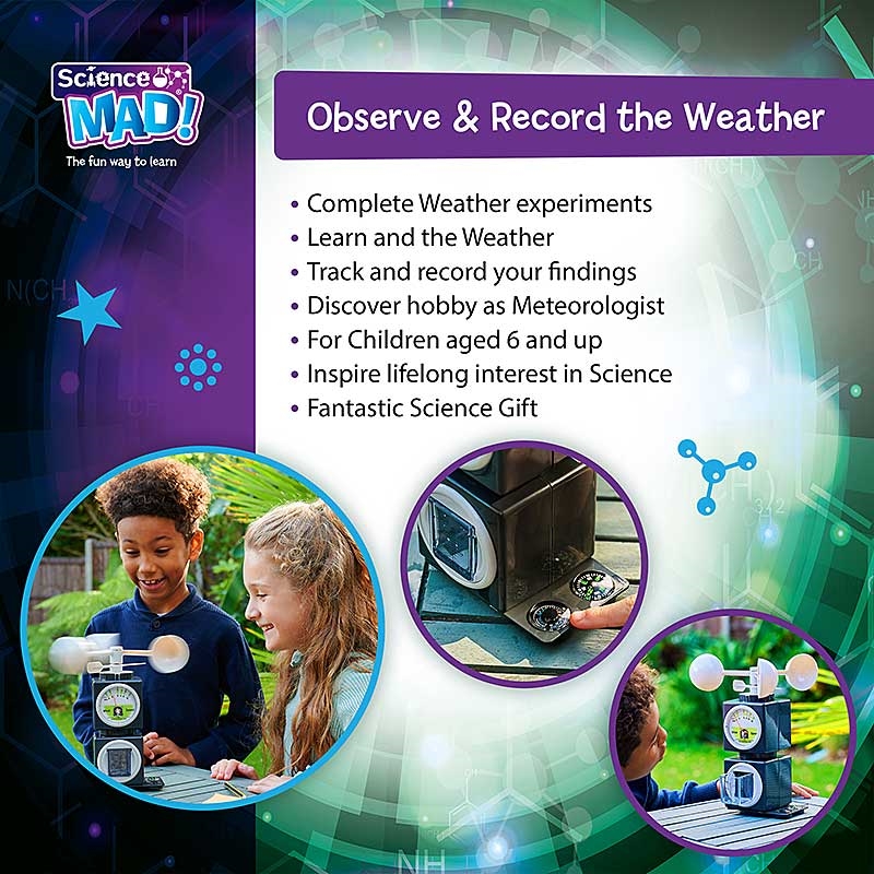 Science Mad 5-in-1 Weather Station - Observe & Record the Weather