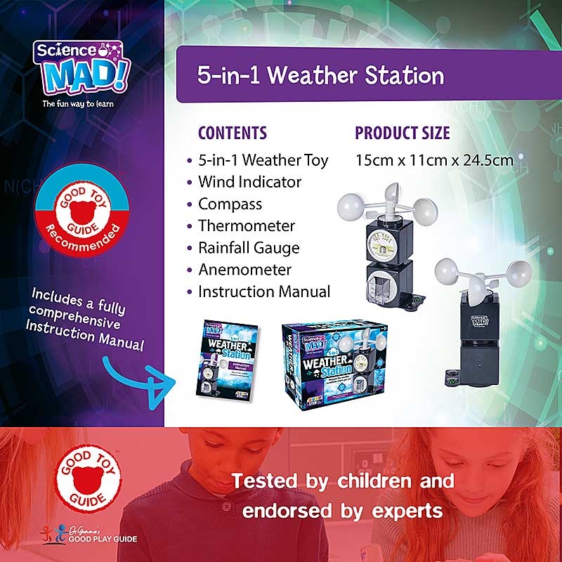 Science Mad 5-in-1 Weather Station - Contents
