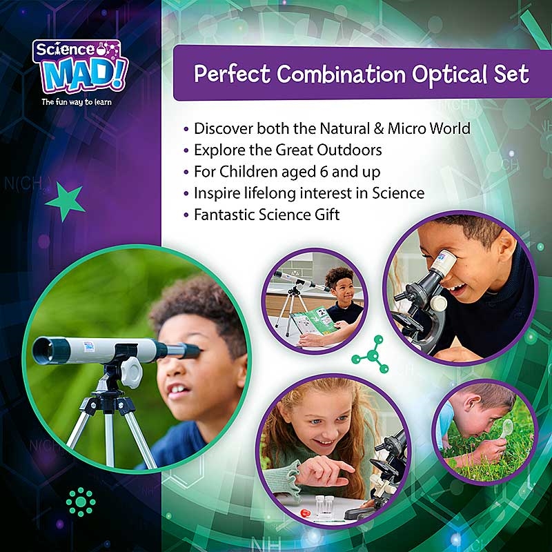 Science Mad Telescope & Microscope Set - Perfect Combination Optical Set