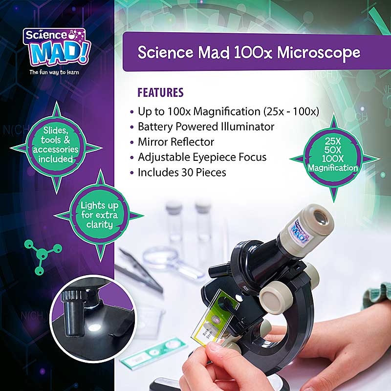 Science Mad 100x Microscope - Features