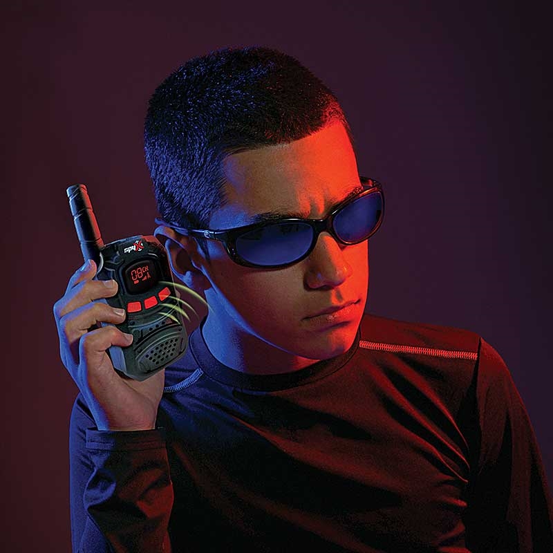 SpyX Secret Agent Comms Kit - Boy using Walkie Talkies
