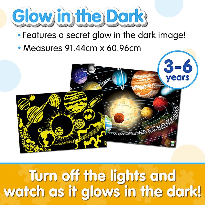 Turn off the lights and watch as it glows in the dark!