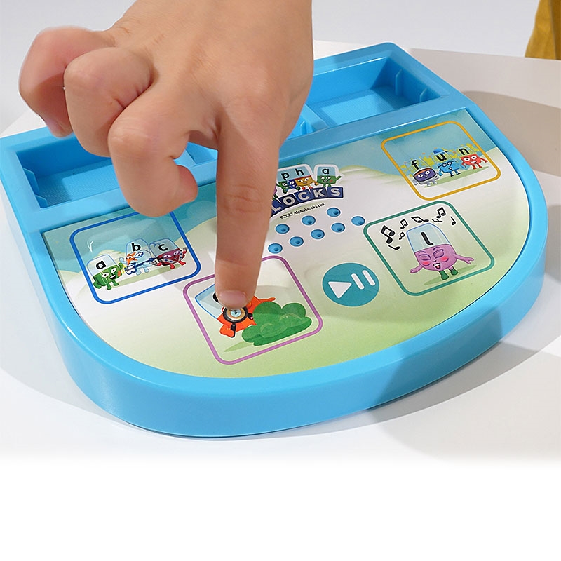 Young Boy pressing Interactive Buttons