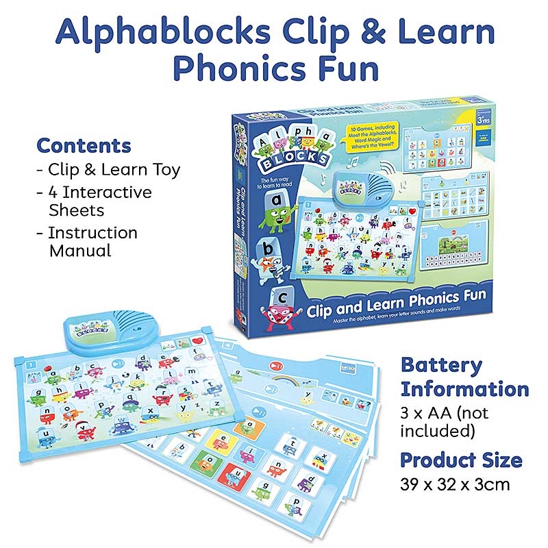 Alphablocks Clip & Learn Phonics Fun - Contents