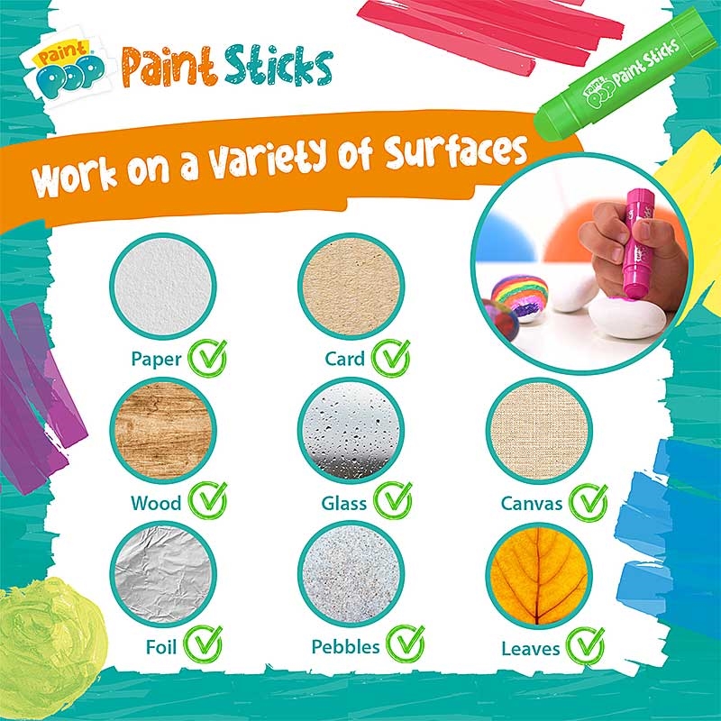 Paint Pop Paint Sticks - Work on a variety of surfaces