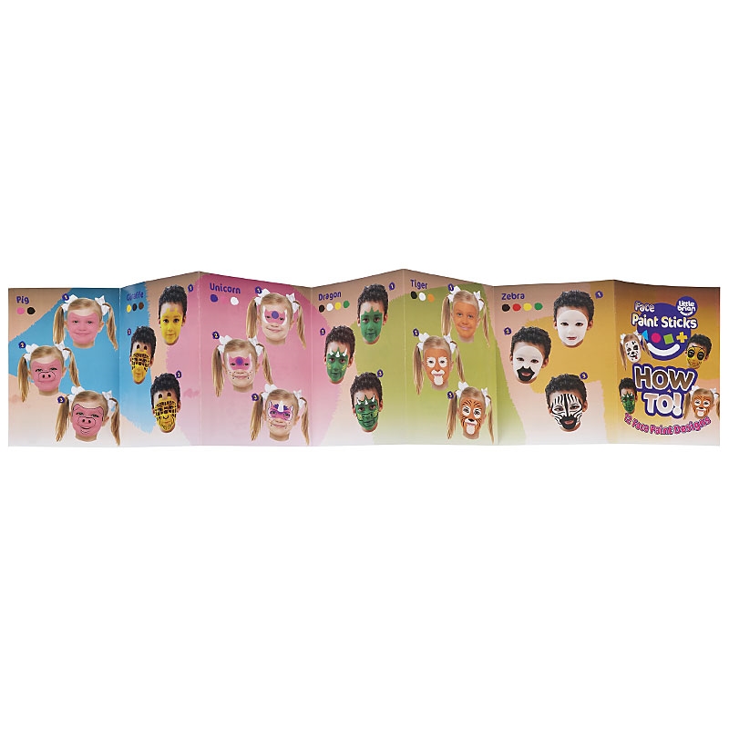 Face Paint Sticks - 12 assorted designs booklet