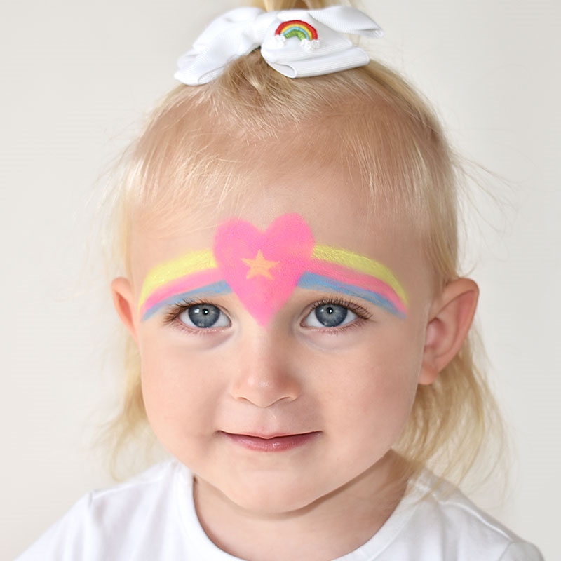 simple heart face painting designs