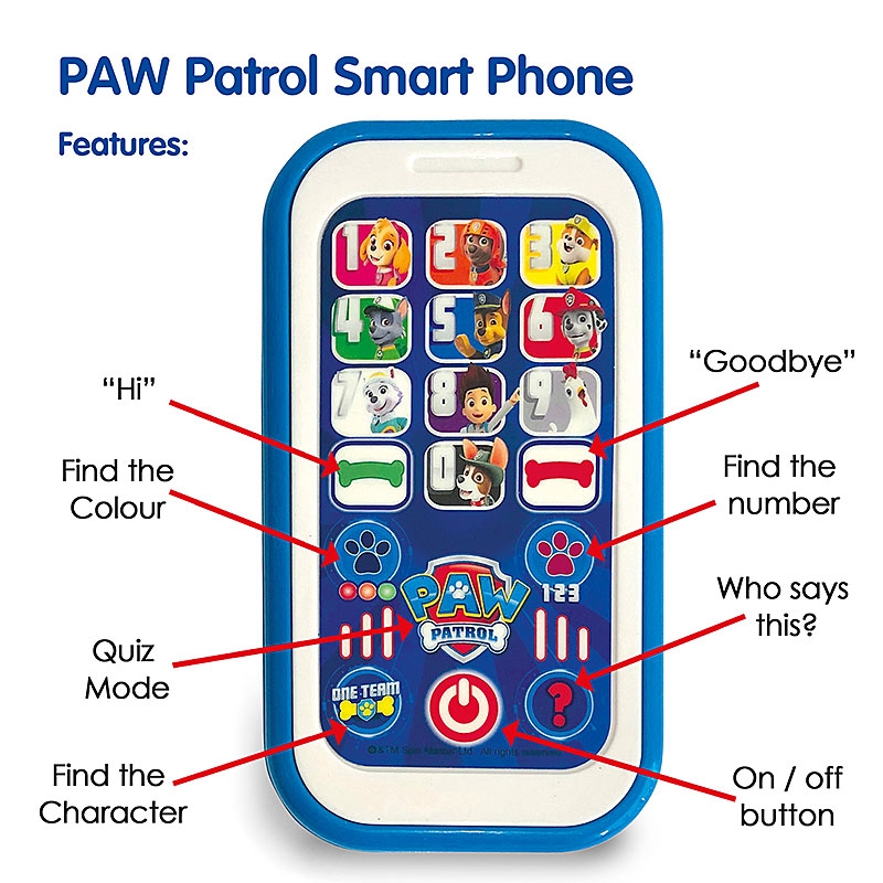 PAW Patrol My First Smart Phone - Features