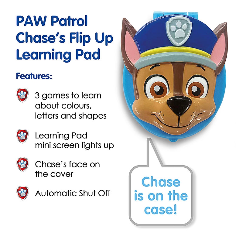 Paw Patrol Chase's Flip Up Learning Pad - Features