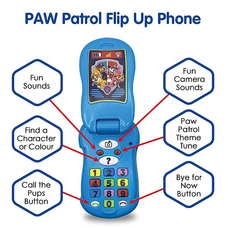 PAW Patrol Flip Up Phone - Functions