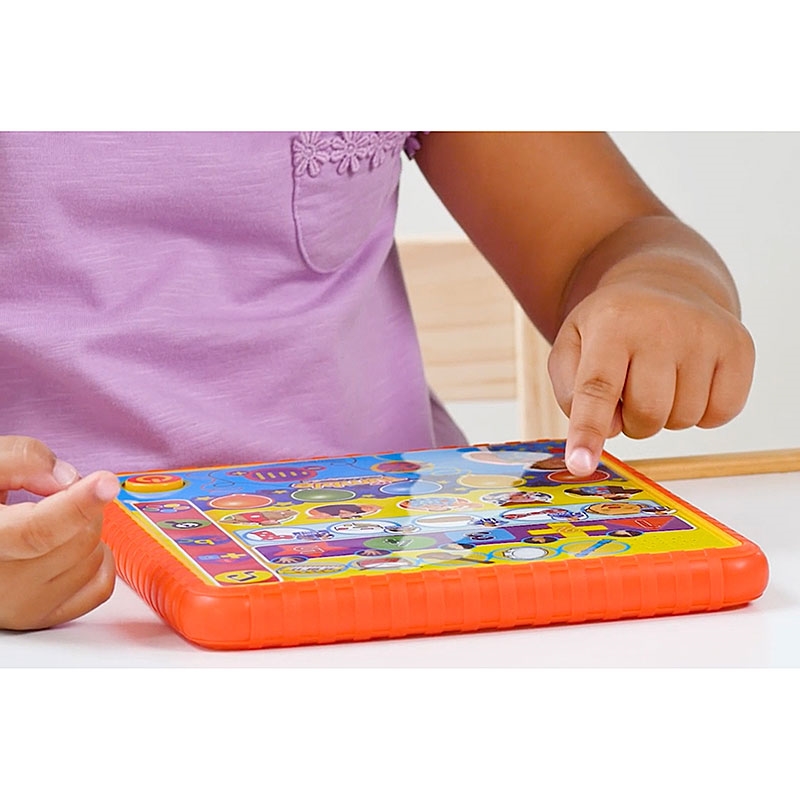 Mr Tumble Learning Pad Young Boy using