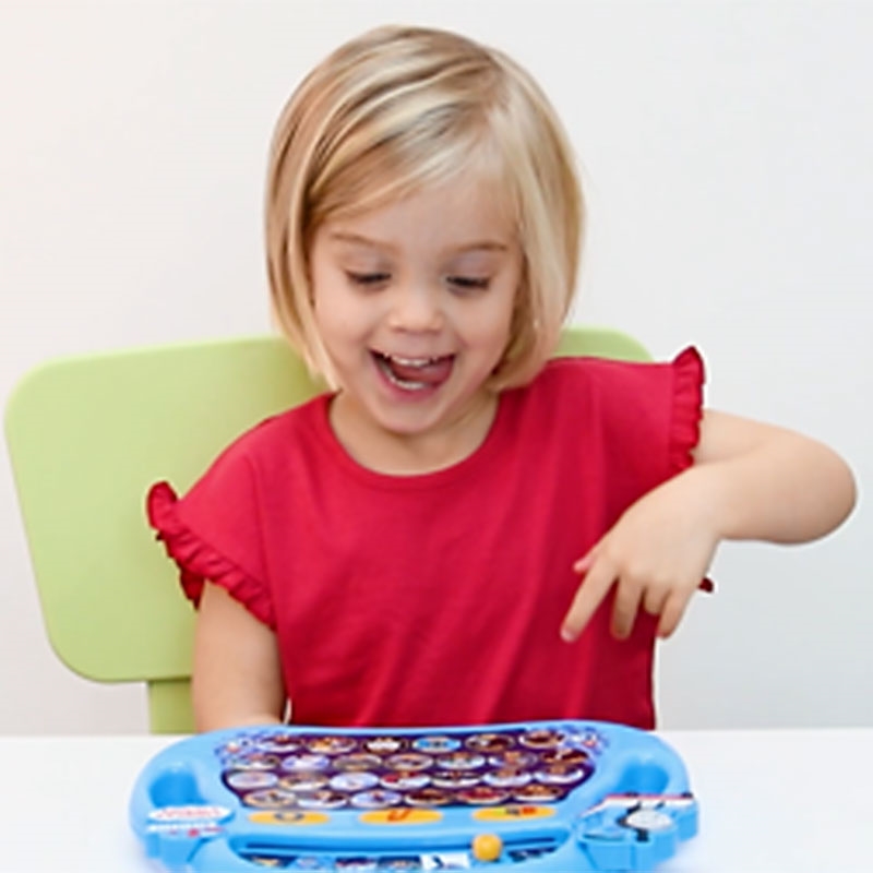 Young Girl with Thomas & Friends Alphaphonics™ Tablet
